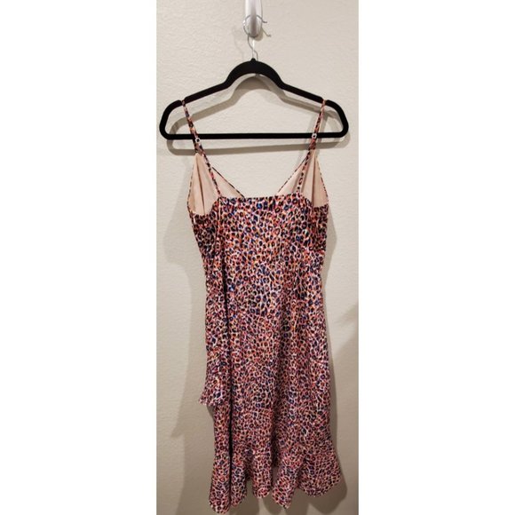 MOLLY BRACKEN Leopard Multicolor Spaghetti Straps Midi Dress - Picture 3 of 4